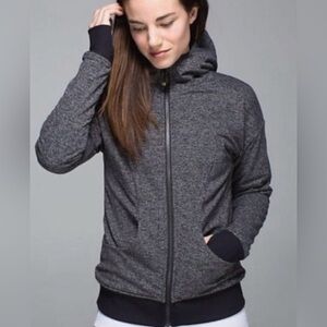 Lululemon Gray & Black Luscious Embrace Reversible Hoodie Jacket - Size 4